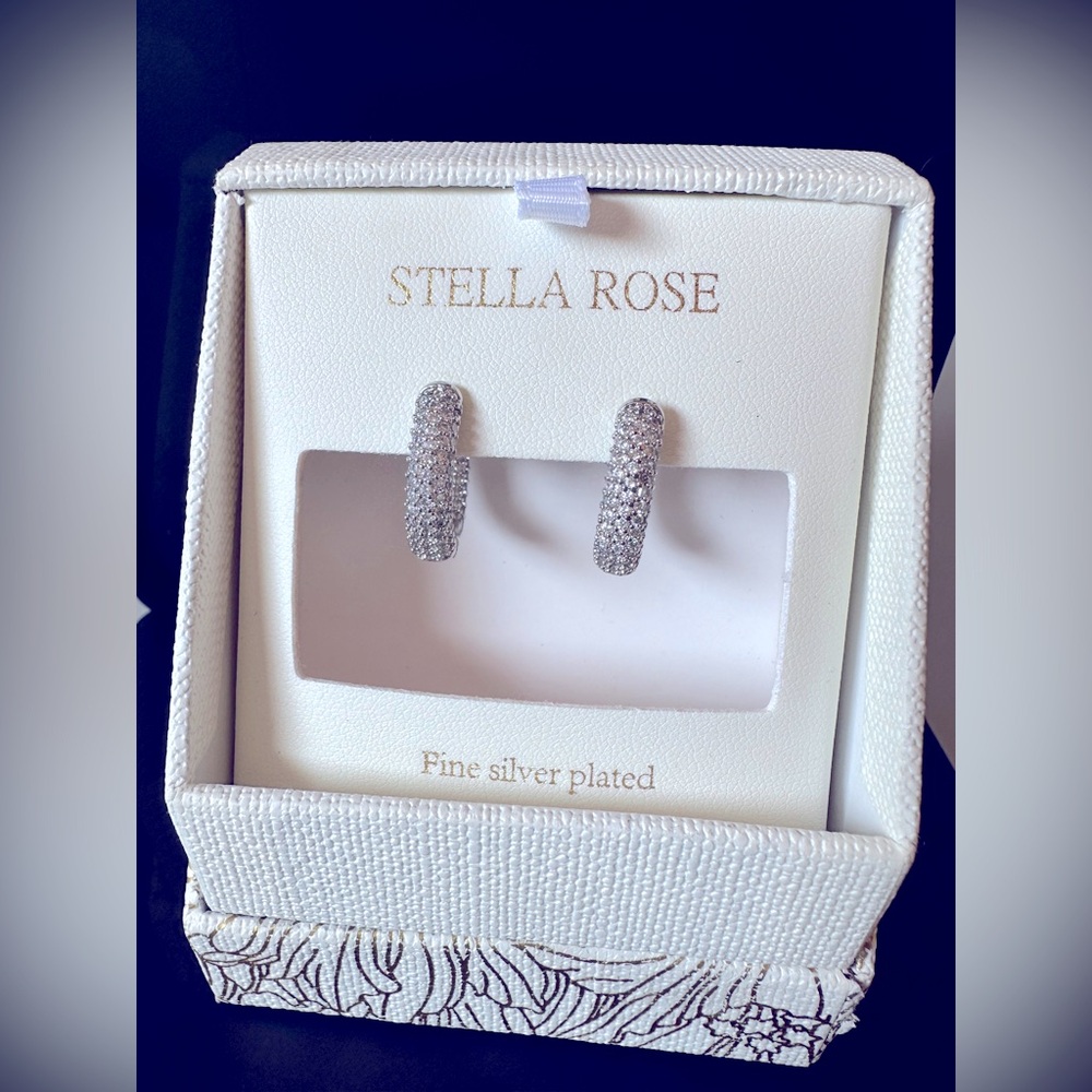 Stella rose fine silver plated elegant hoops earring's